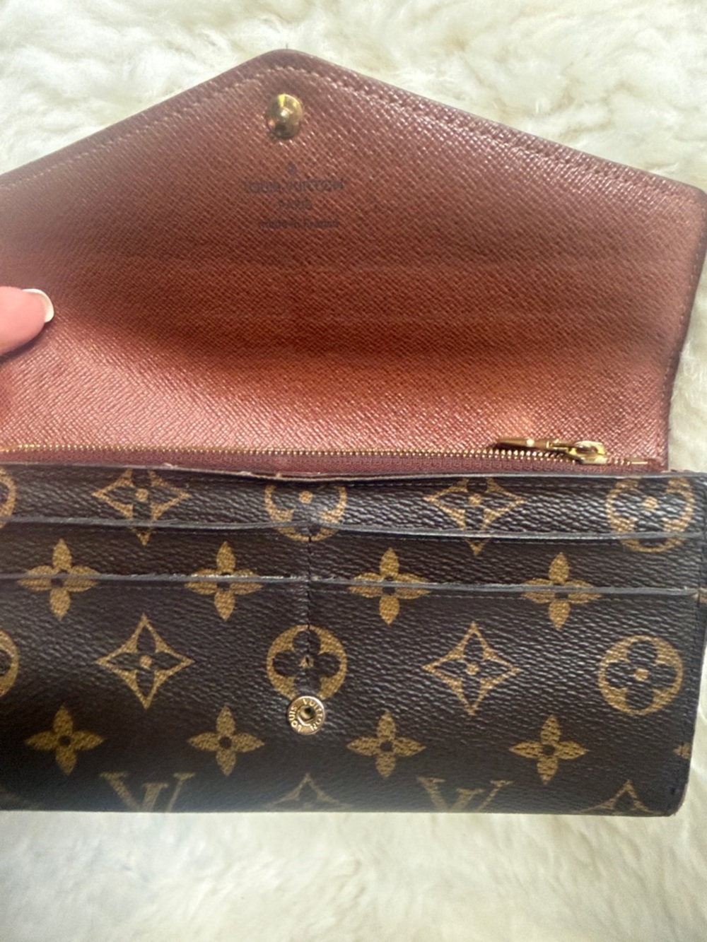 Louis Vuitton Monogram Envelope Wallet - Dark Brown with Gold Snap - Picture 7 of 9